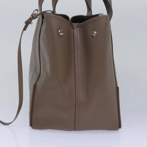 BALENCIAGA Navy Cabas Hand Bag Leather Gray 339933 Auth 80962M - Picture 12 of 15